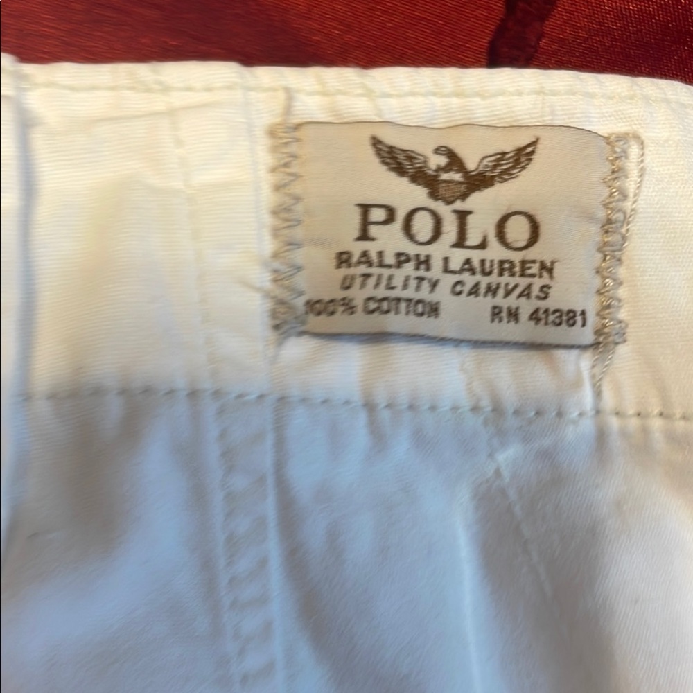 Polo by Ralph Lauren White Cargo Shorts Durable Summer Essential - Picture 7 of 9